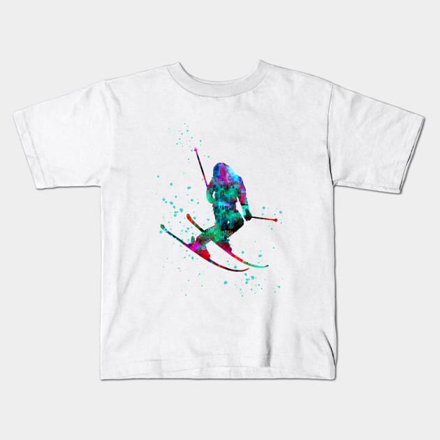 Ski Kids T-Shirt by RosaliArt